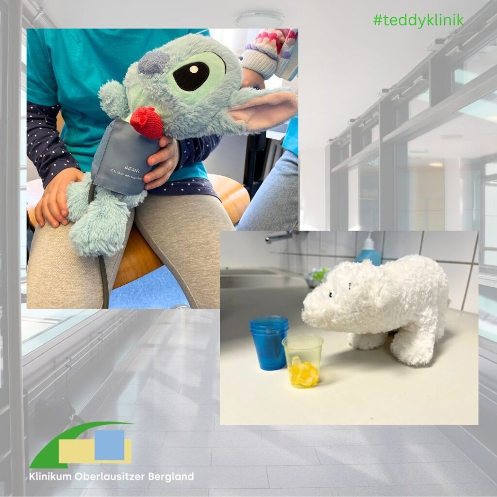 Verband und Futter beiden Kuscheltieren