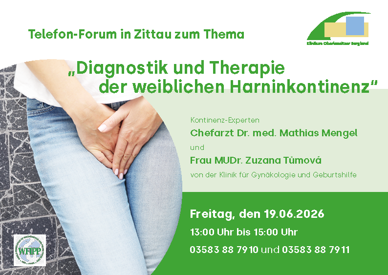 Telefonforum im Rahmen der Wlt-Kontinenz-Woche am 19.06. as 13 Uhr.